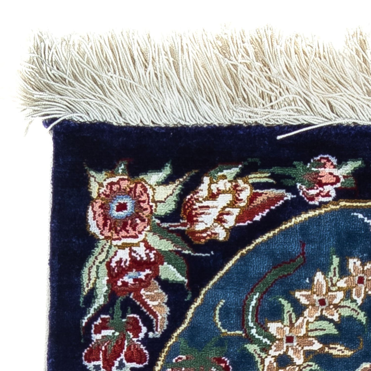 Silk Carpet - Ghom Silk - Premium - 40 x 28 cm - mörkblå