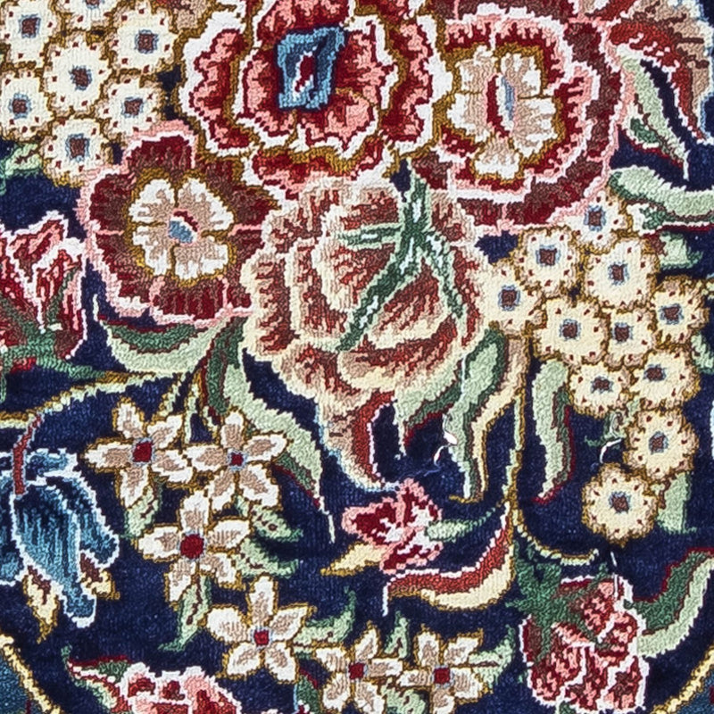 Silk Carpet - Ghom Silk - Premium - 40 x 28 cm - mörkblå