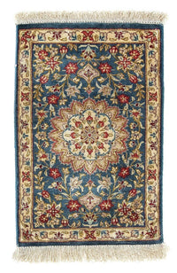 Silk Carpet - Ghom Silk - Premium - 44 x 27 cm - mörkblå