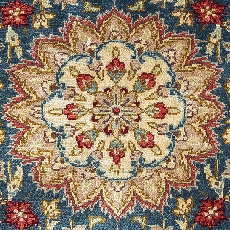 Silk Carpet - Ghom Silk - Premium - 44 x 27 cm - mörkblå