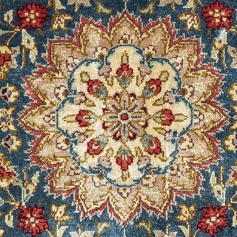 Silk Carpet - Ghom Silk - Premium - 44 x 27 cm - mörkblå