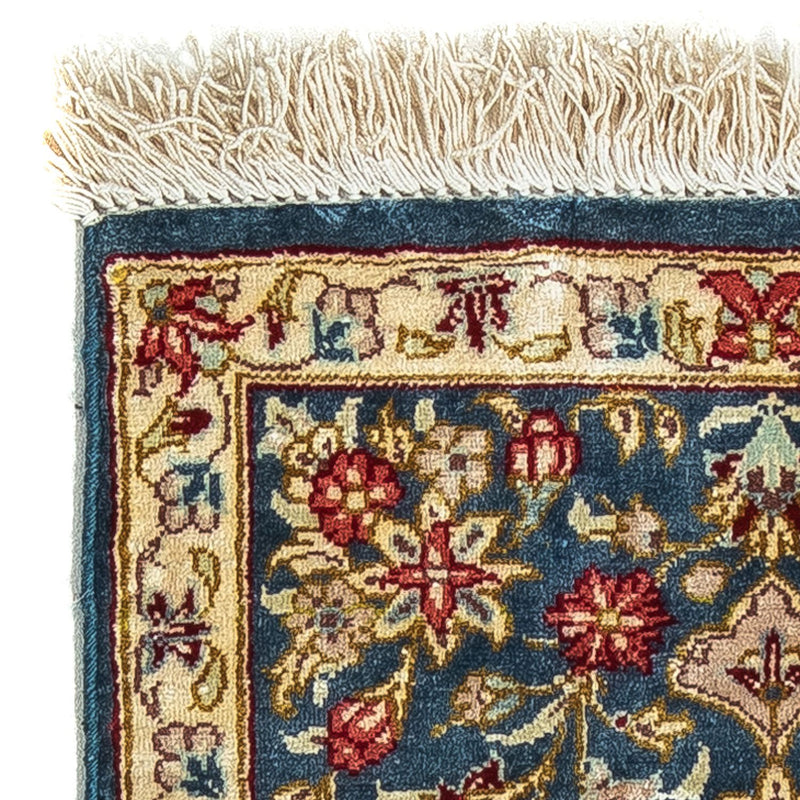 Silk Carpet - Ghom Silk - Premium - 44 x 27 cm - mörkblå