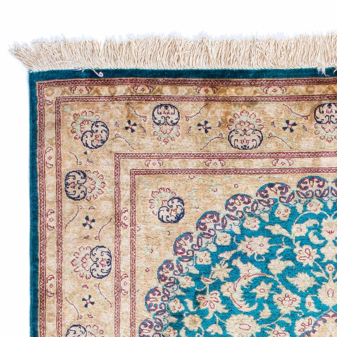 Persisk matta - Ghom - 119 x 78 cm - turkos