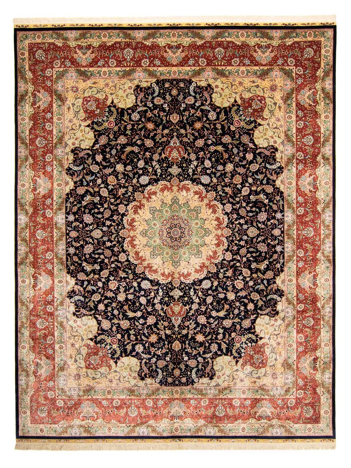 Oriental Carpet - Hereke - 402 x 303 cm - mörkröd