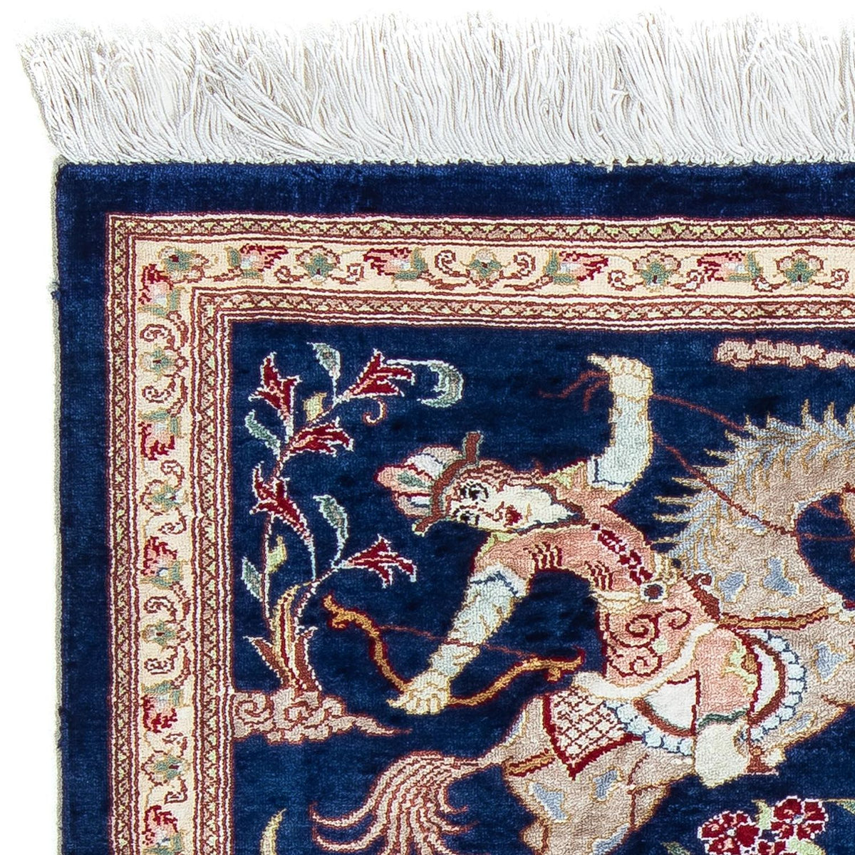 Persisk matta - Ghom - 87 x 55 cm - mörkblå