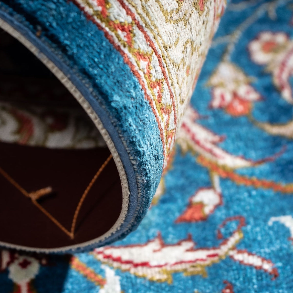 Persisk matta - Ghom - 92 x 57 cm - mörkblå