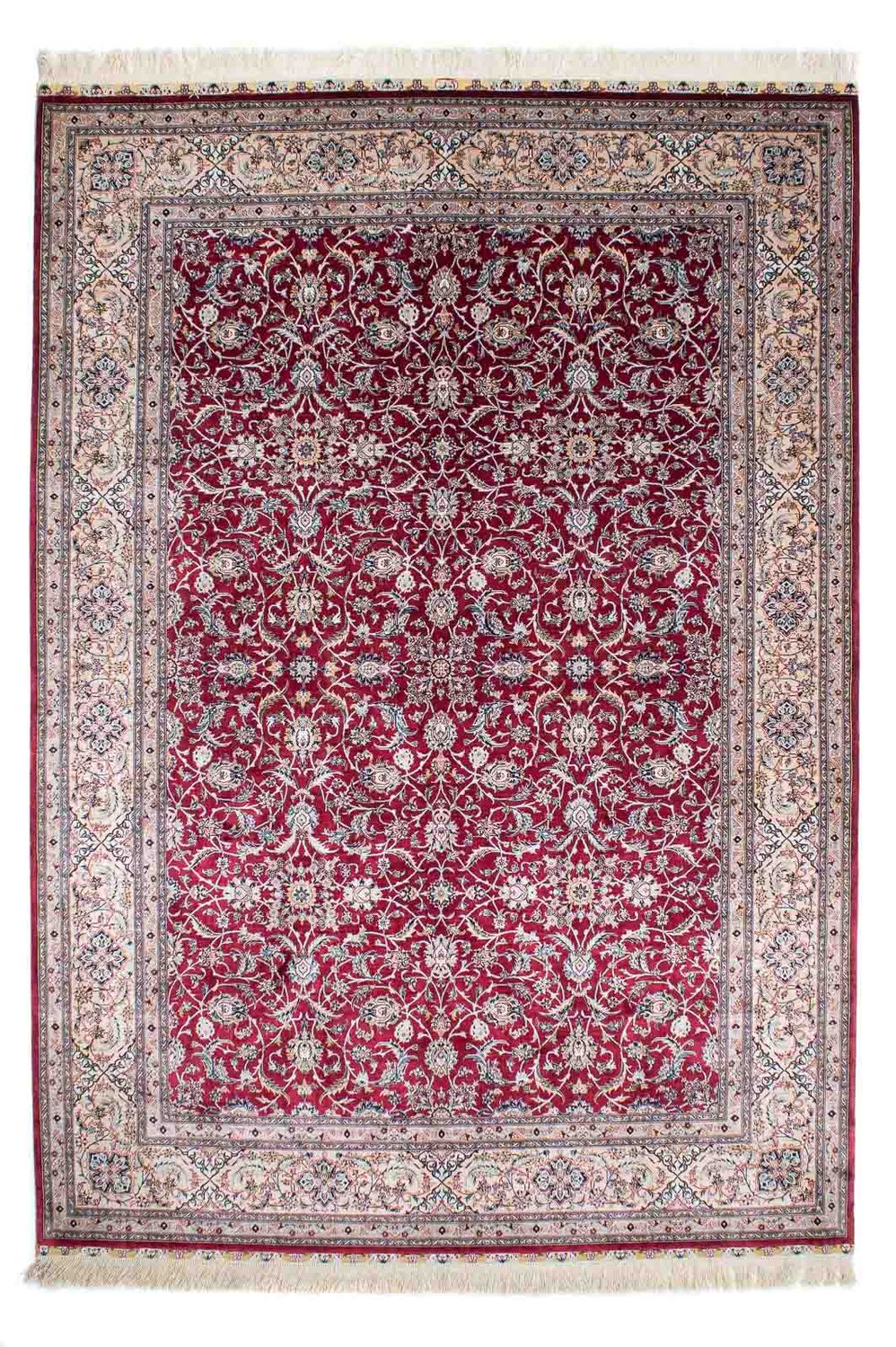 Oriental Carpet - Hereke - 246 x 170 cm - mörkröd
