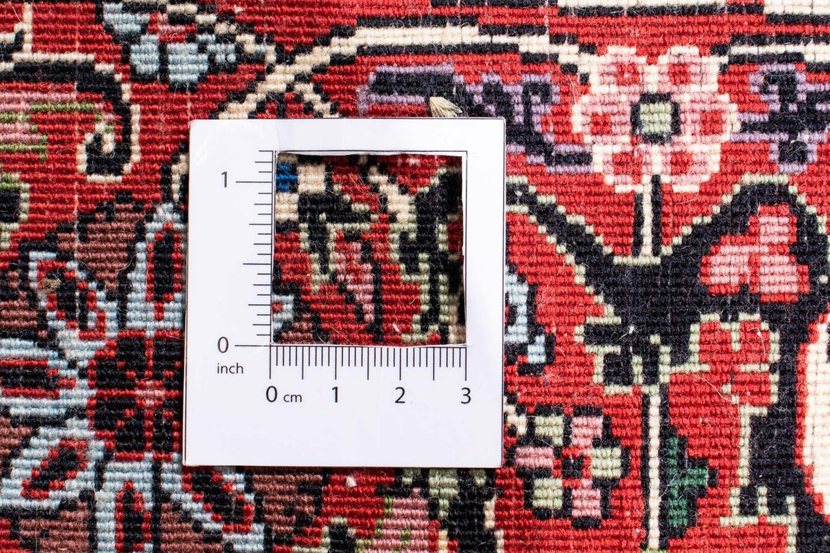 Persisk matta - Bijar runt  - 250 x 250 cm - mörkröd