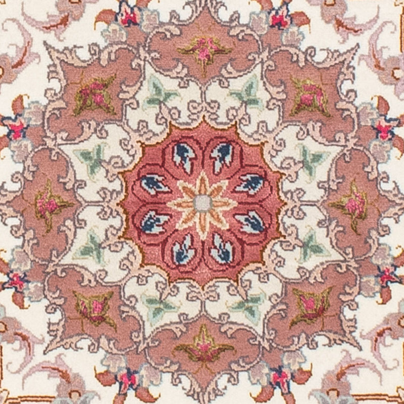 Persisk matta - Tabriz - Royal runt  - 105 x 105 cm - beige