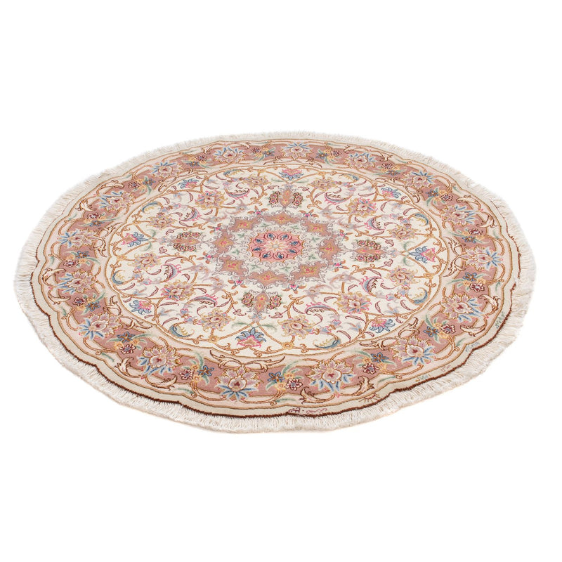 Persisk matta - Tabriz - Royal runt  - 105 x 105 cm - beige