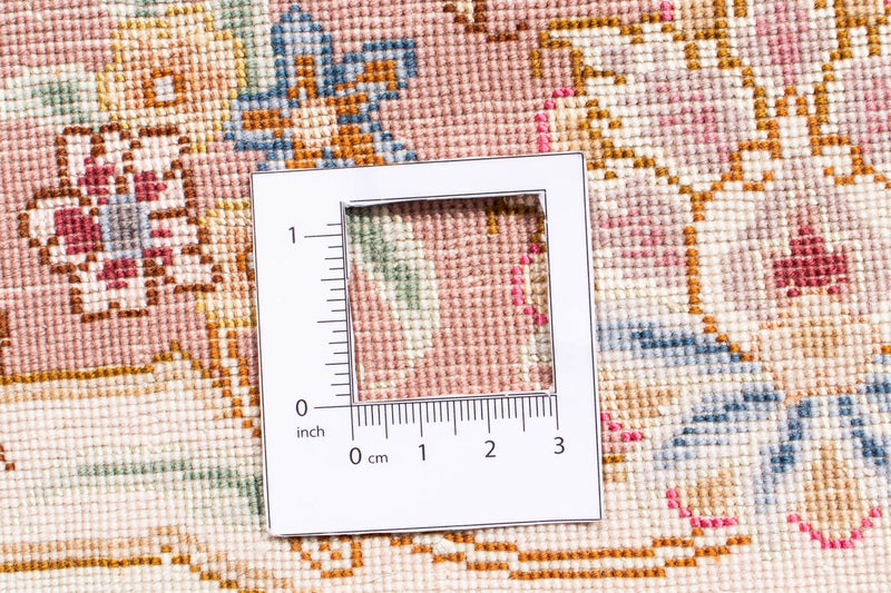 Persisk matta - Tabriz - Royal runt  - 105 x 105 cm - beige