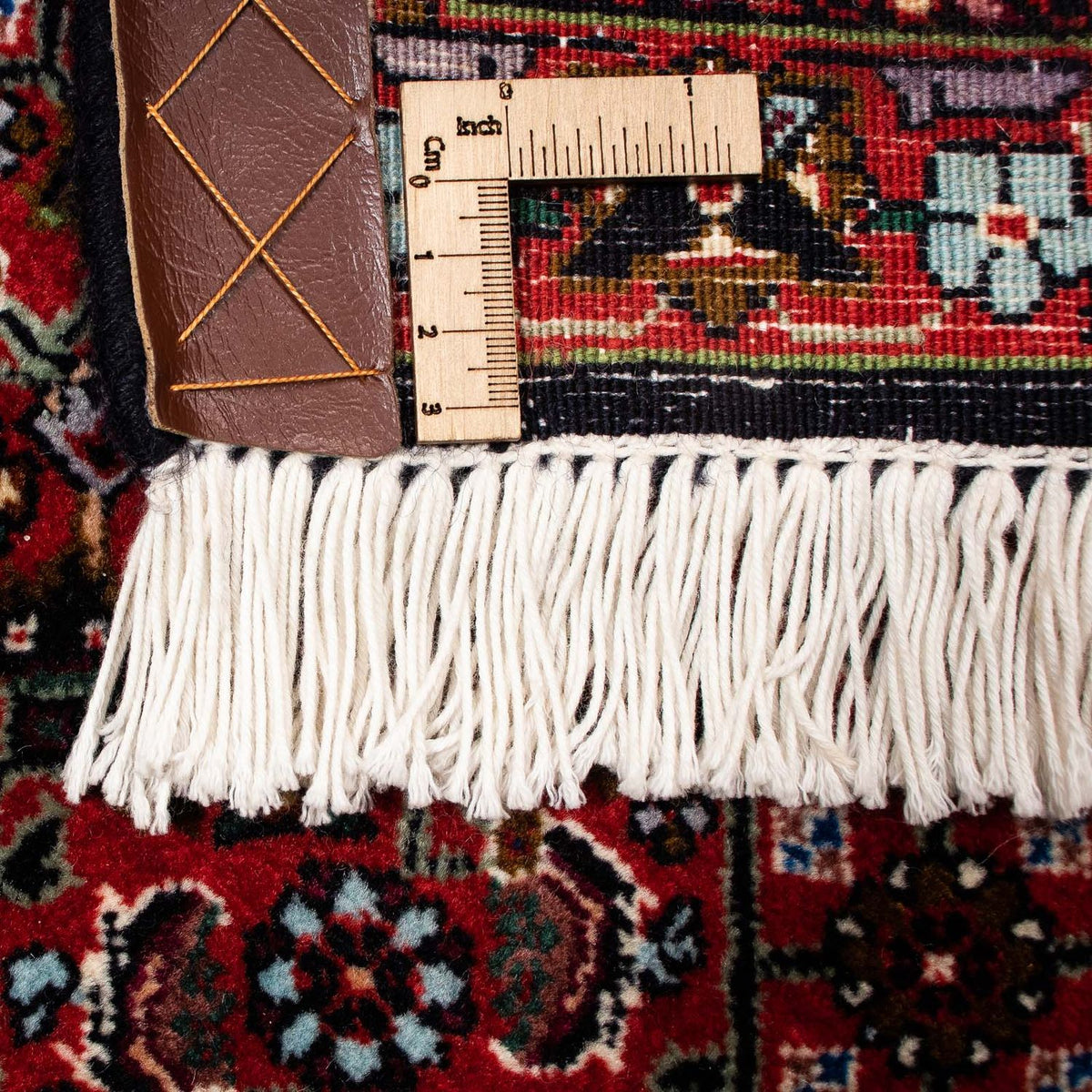 Persisk matta - Bijar kvadrat  - 203 x 196 cm - mörkröd