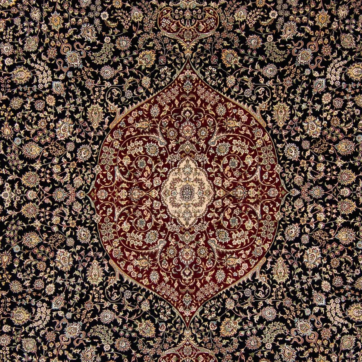 Oriental Carpet - Hereke - 370 x 276 cm - mörkröd