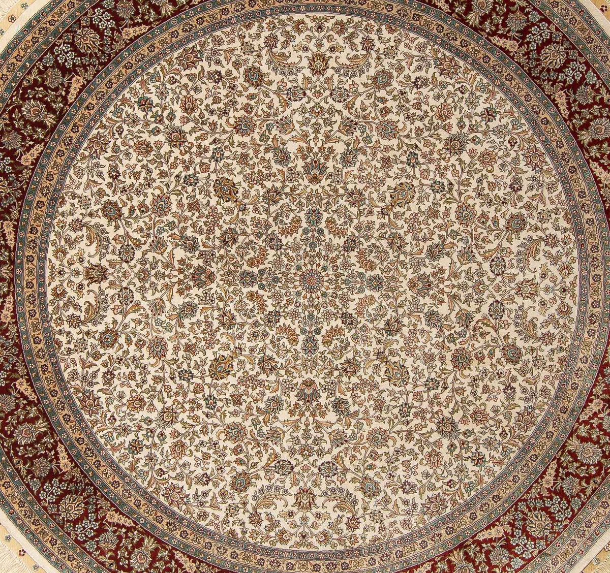 Oriental Carpet - Hereke runt  - 185 x 185 cm - beige