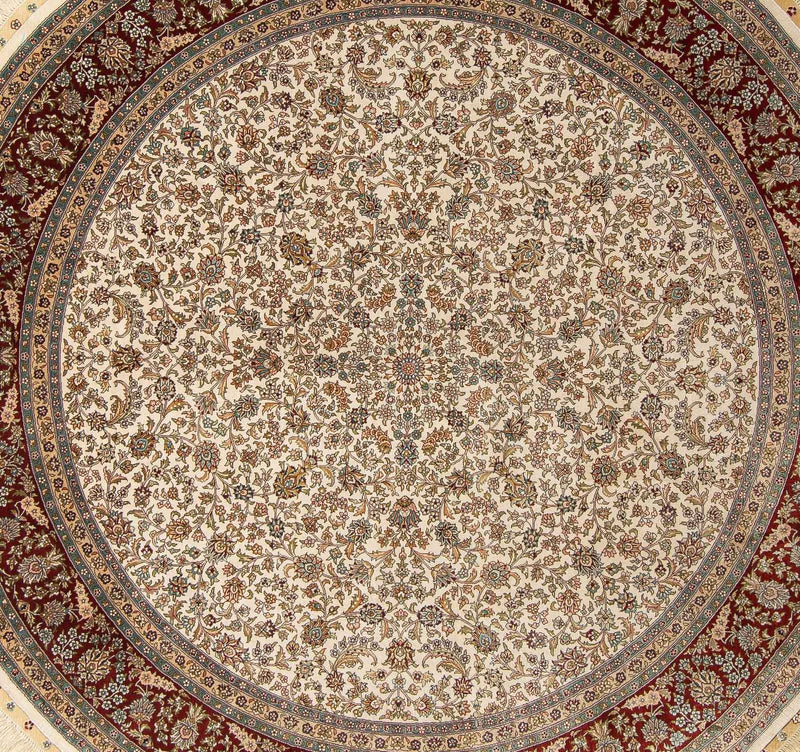 Oriental Carpet - Hereke runt  - 185 x 185 cm - beige