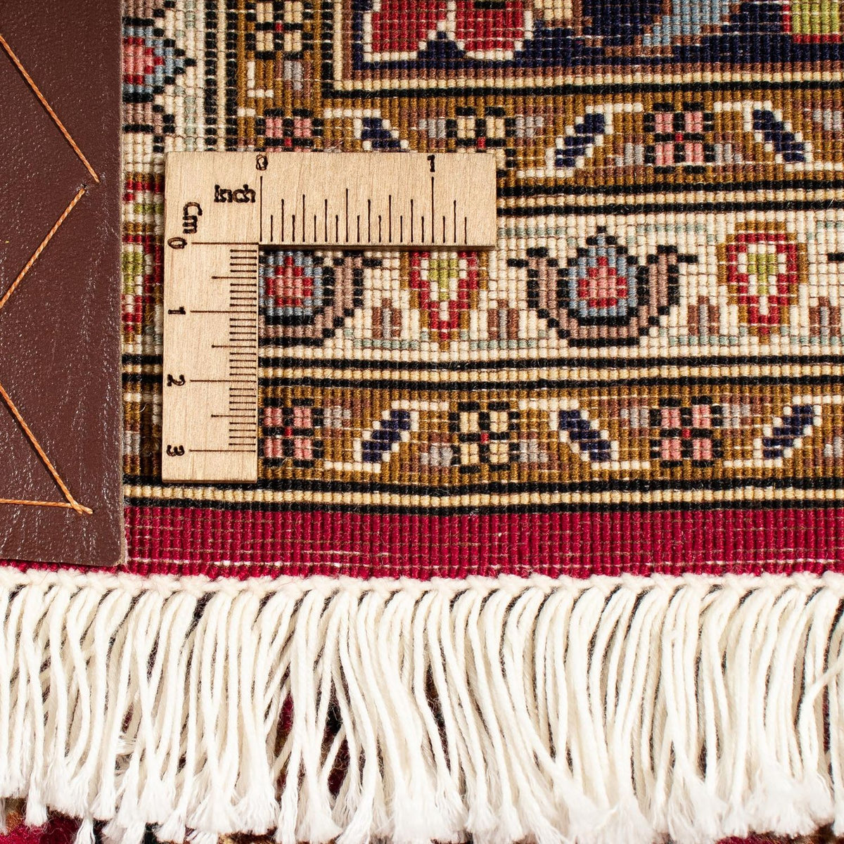 Persisk matta - Tabriz kvadrat  - 204 x 201 cm - mörkröd