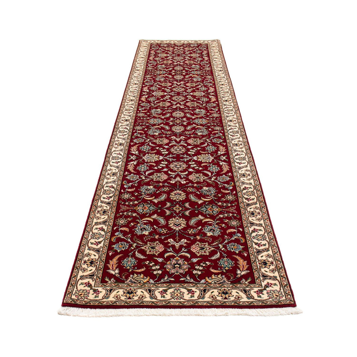 Runner Persisk matta - Tabriz - Royal - 390 x 87 cm - mörkröd
