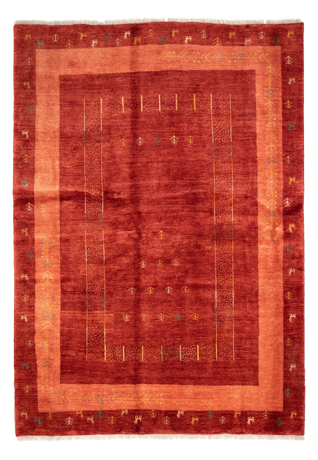 Gabbeh-matta - persisk - 229 x 173 cm - mörkröd