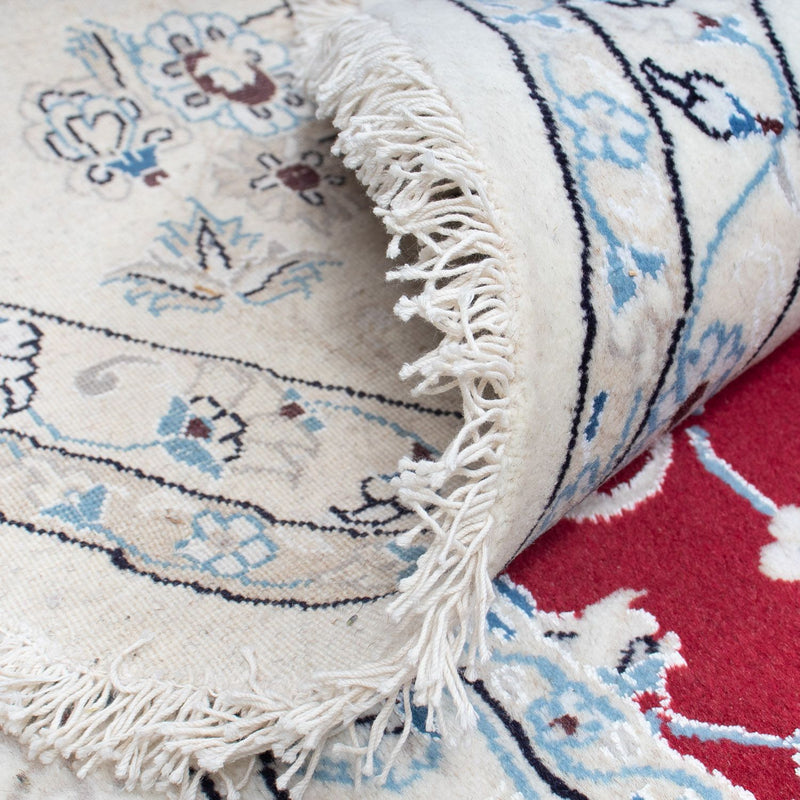 Persisk matta - Nain runt  - 300 x 300 cm - mörkröd