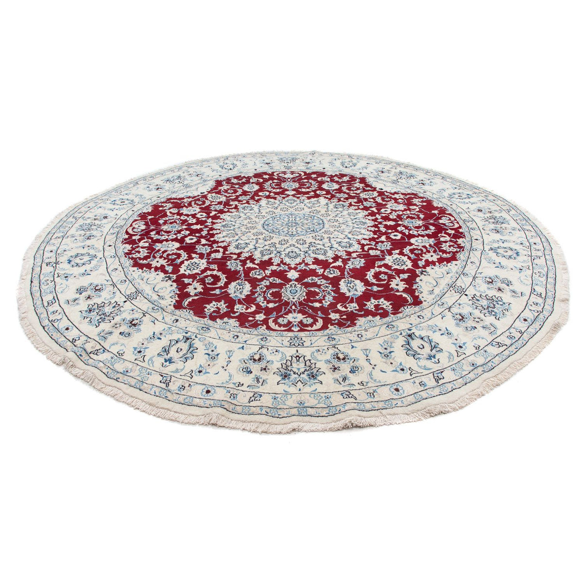 Persisk matta - Nain runt  - 300 x 300 cm - mörkröd