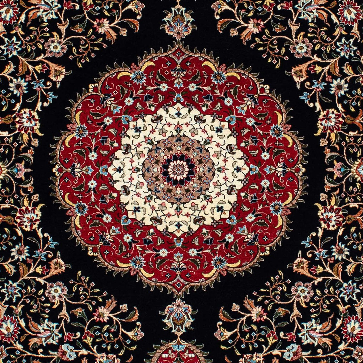 Persisk matta - Ghom - 210 x 140 cm - mörkblå