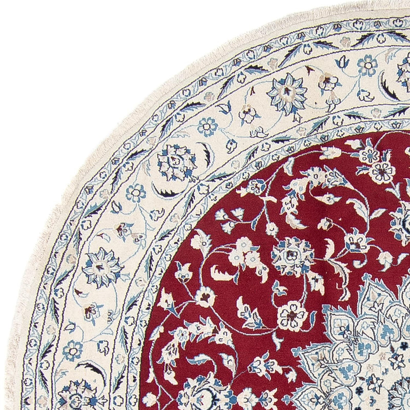 Persisk matta - Nain runt  - 247 x 247 cm - mörkröd