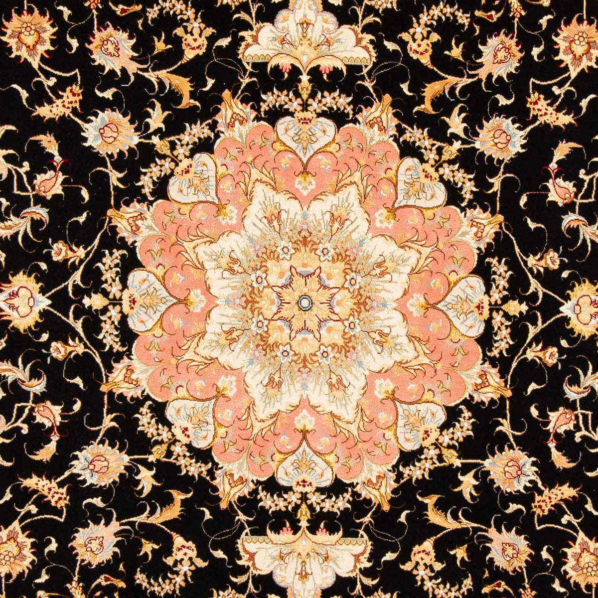 Persisk matta - Tabriz - 297 x 198 cm - mörkblå