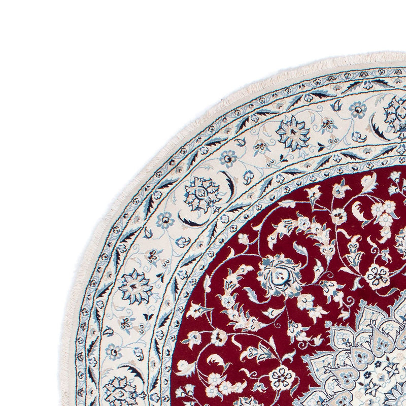 Persisk matta - Nain runt  - 252 x 252 cm - mörkröd