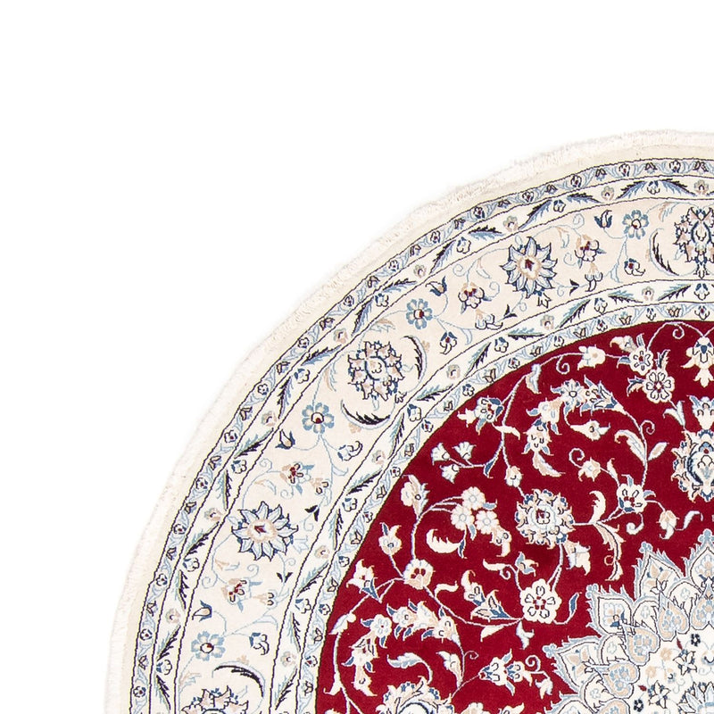 Persisk matta - Nain runt  - 250 x 250 cm - mörkröd