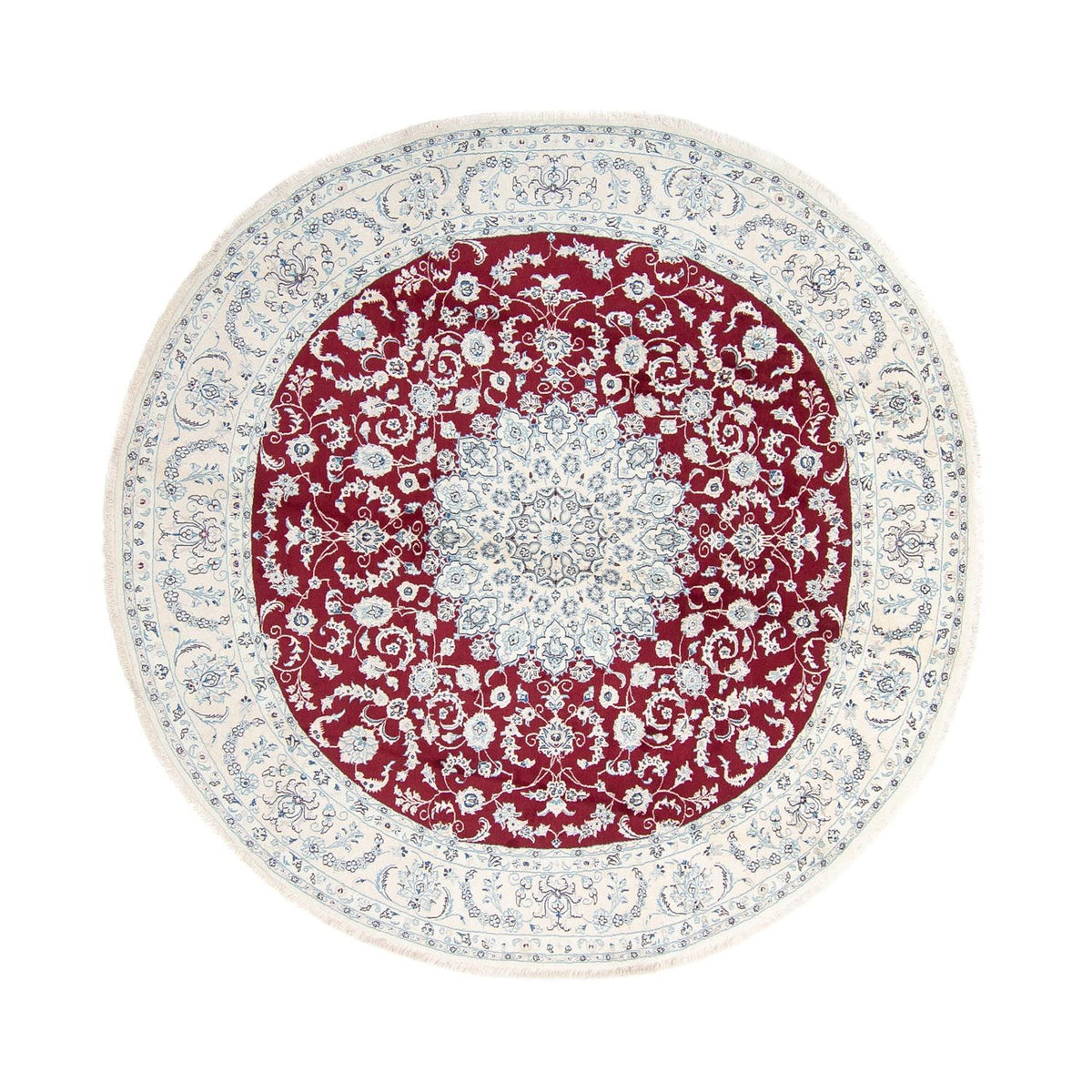 Persisk matta - Nain runt  - 300 x 300 cm - mörkröd