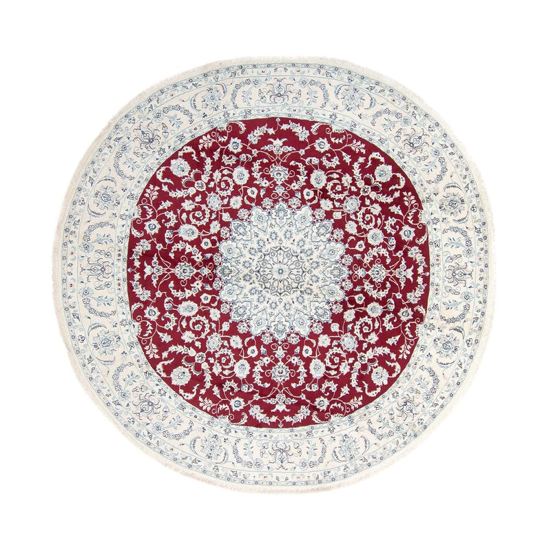 Persisk matta - Nain runt  - 300 x 300 cm - mörkröd