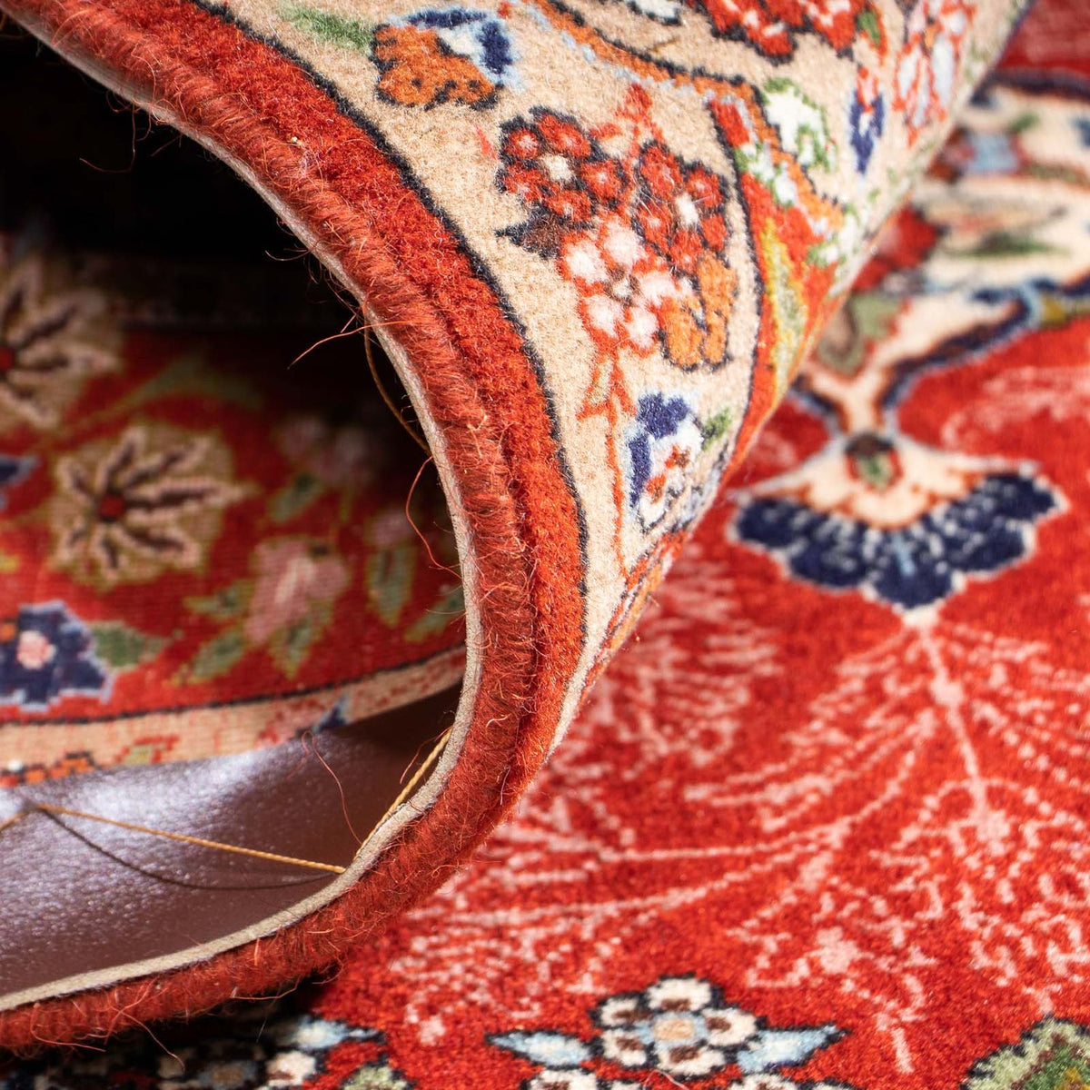 Persisk matta - Ghom - 111 x 93 cm - rost