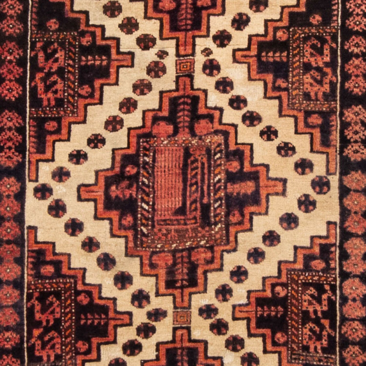 Runner Baluch-matta - 238 x 100 cm - ljusröd