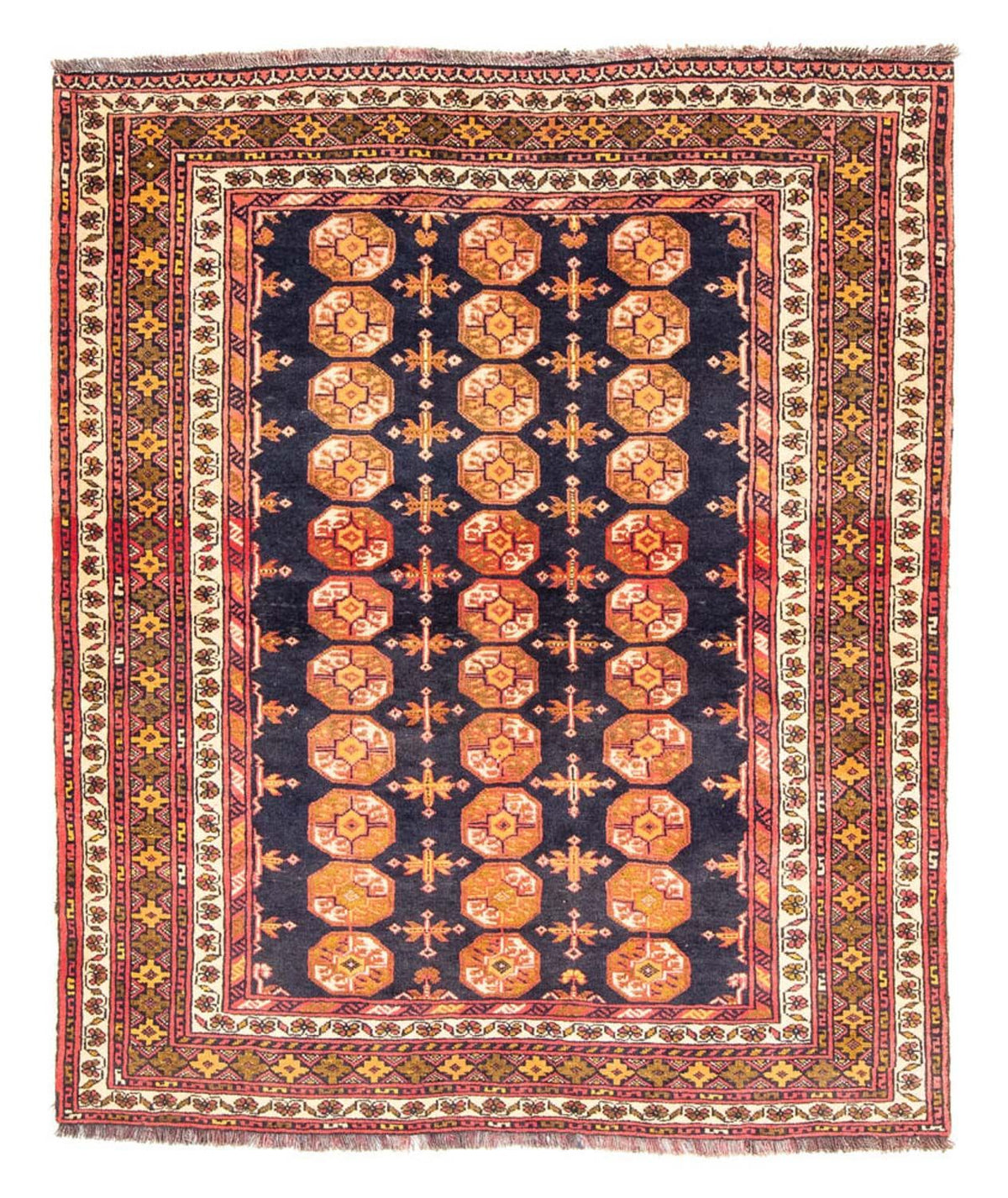 Baluch-matta kvadrat  - 174 x 139 cm - mörkblå