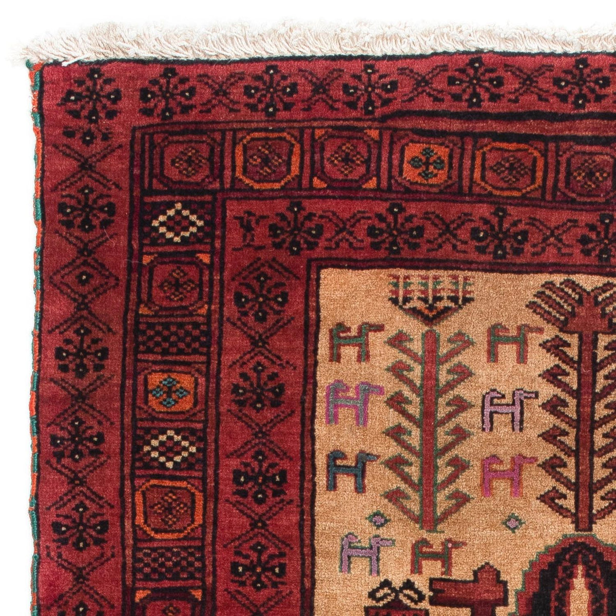 Baluch-matta - 135 x 82 cm - mörkröd