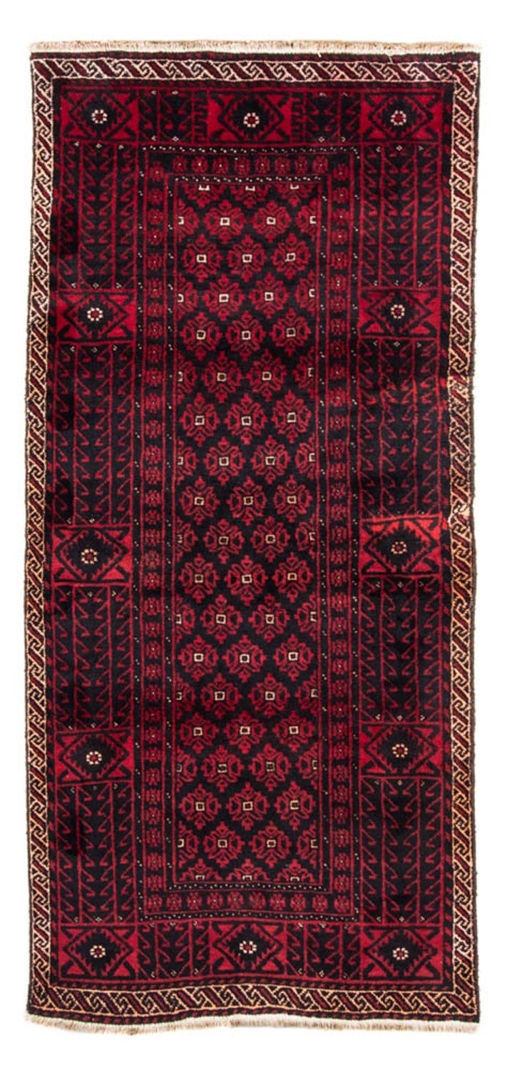 Runner Baluch-matta - 222 x 110 cm - mörkröd