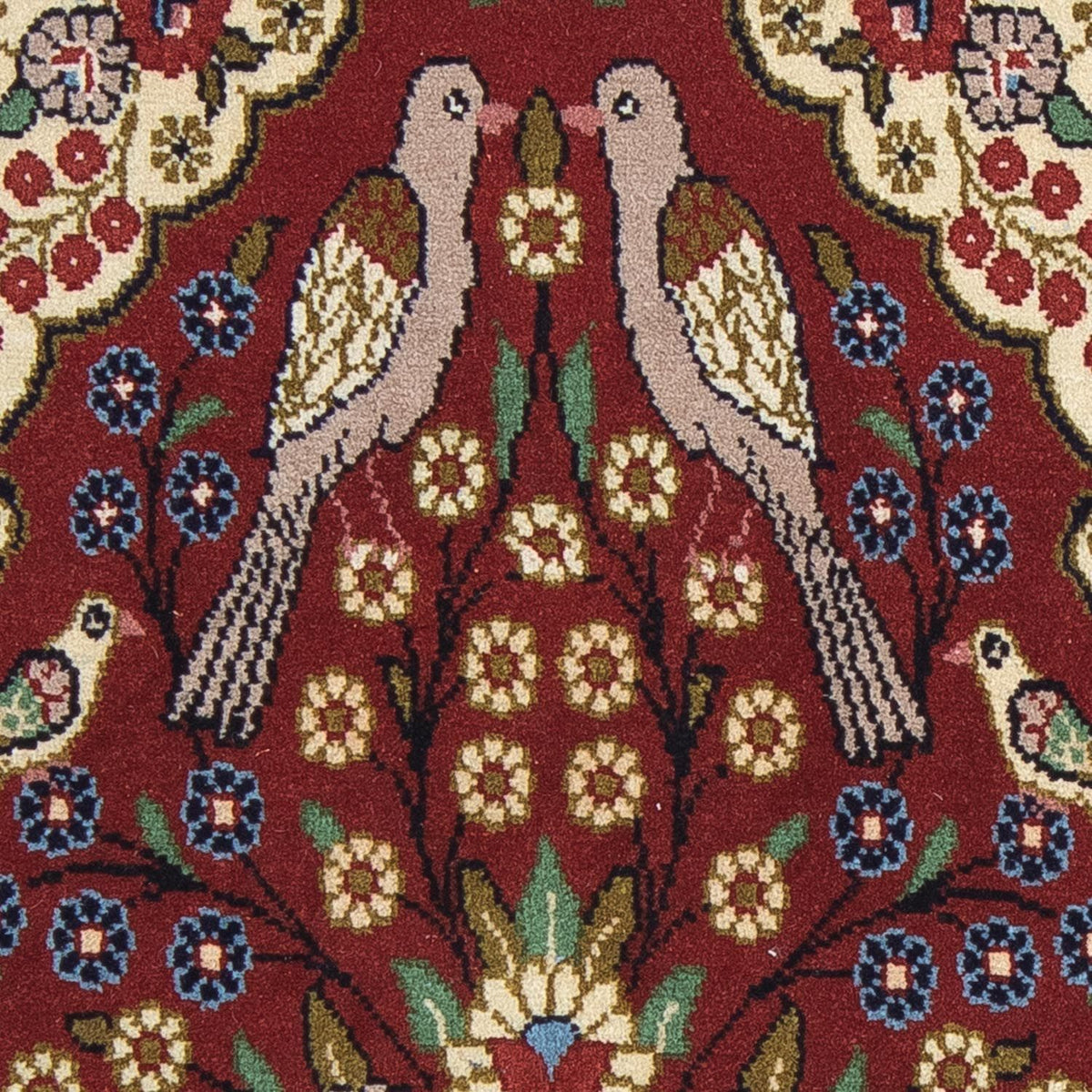 Persisk matta - Ghom - 105 x 63 cm - mörkröd