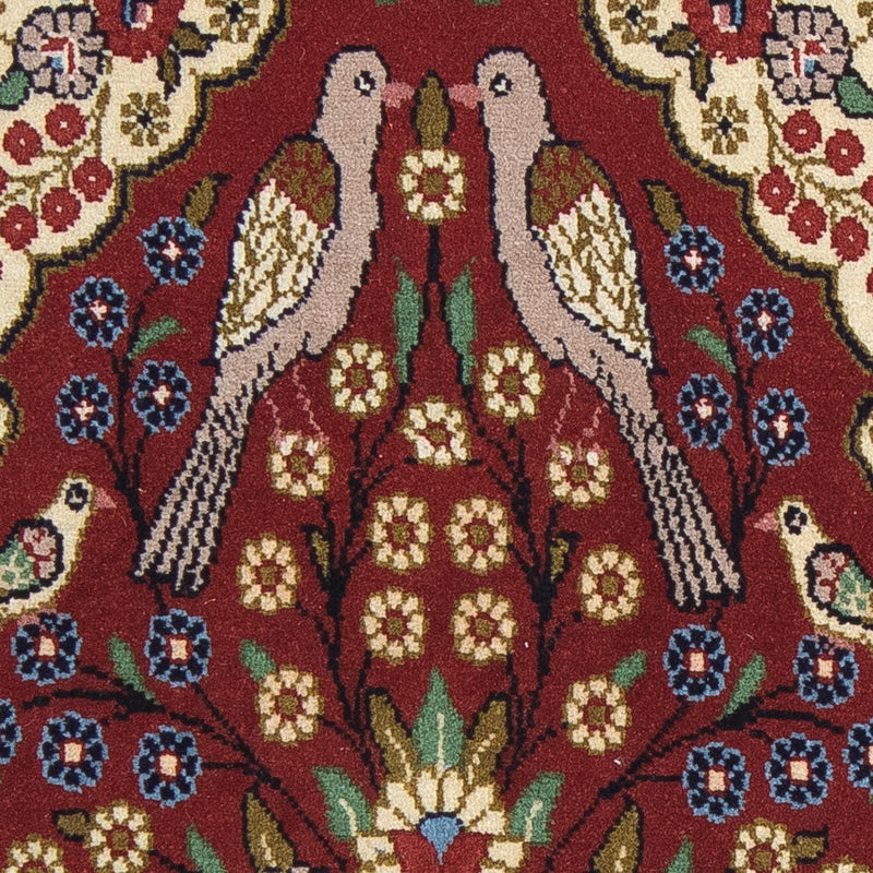 Persisk matta - Ghom - 105 x 63 cm - mörkröd