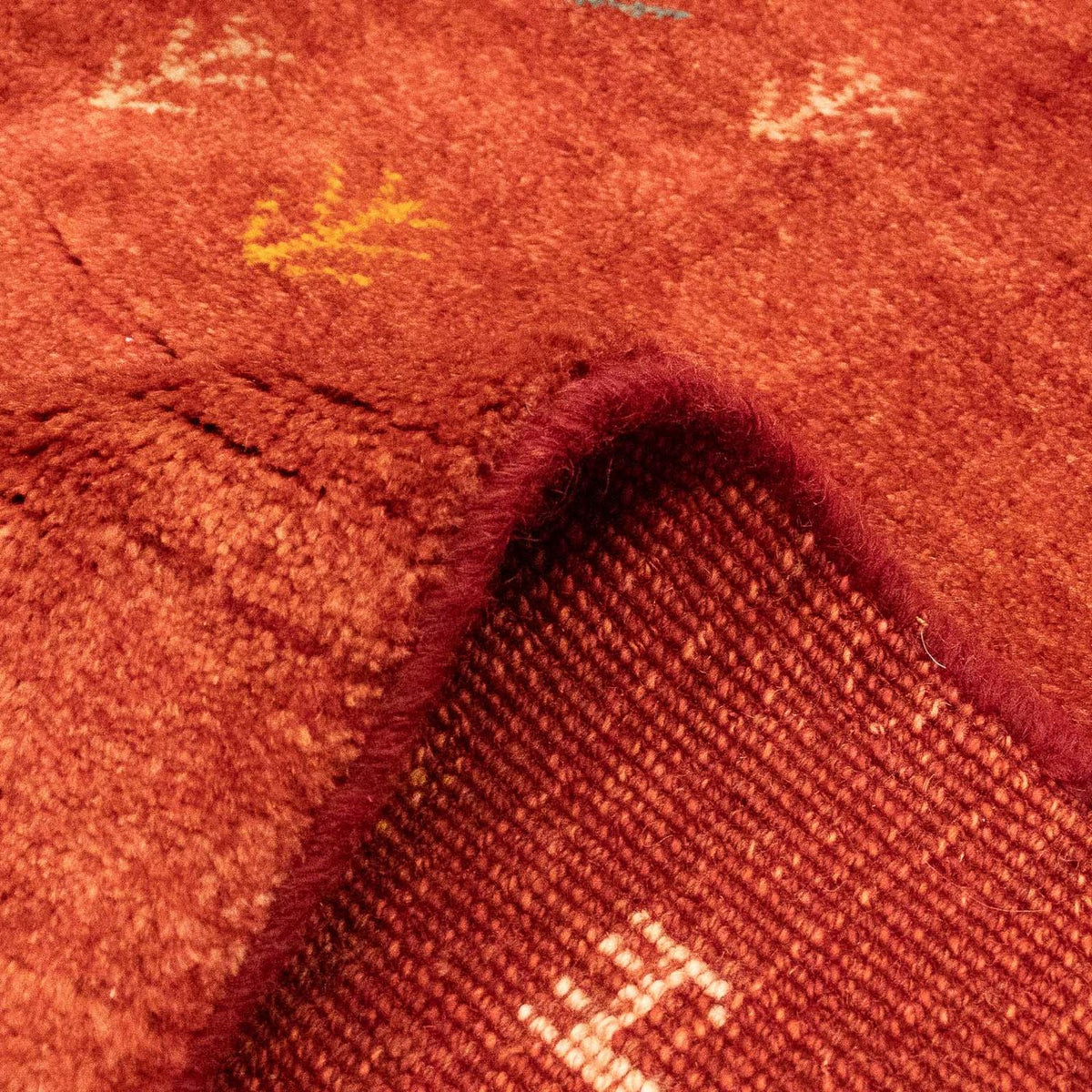 Gabbeh-matta - persisk - 225 x 171 cm - mörkröd