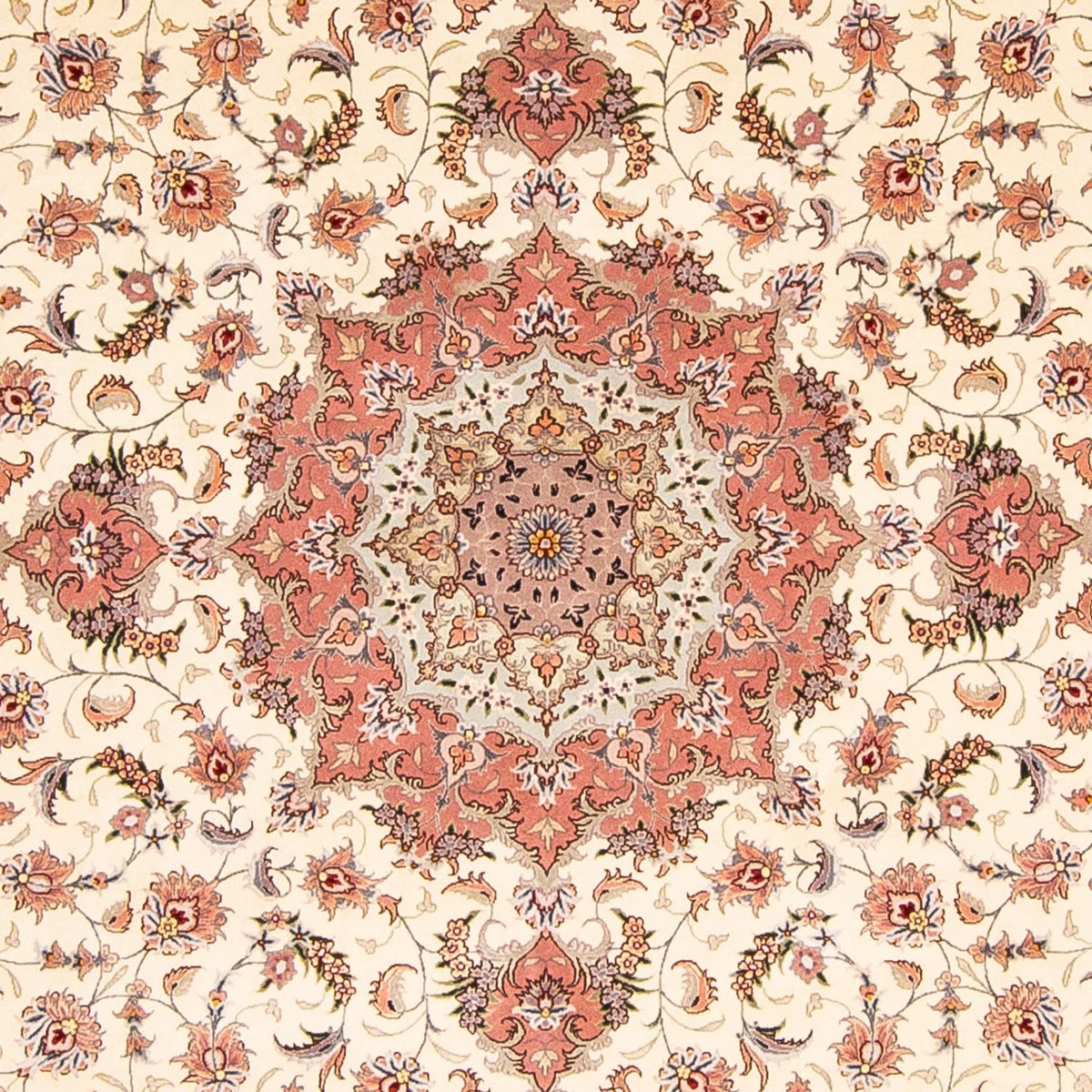 Persisk matta - Tabriz - Royal runt  - 250 x 250 cm - beige