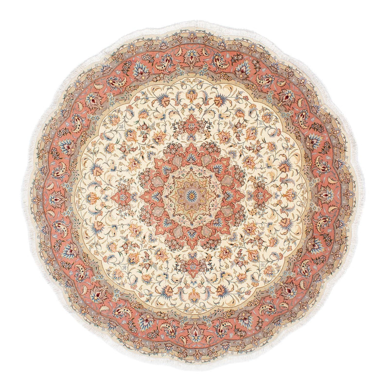 Persisk matta - Tabriz - Royal runt  - 194 x 194 cm - beige