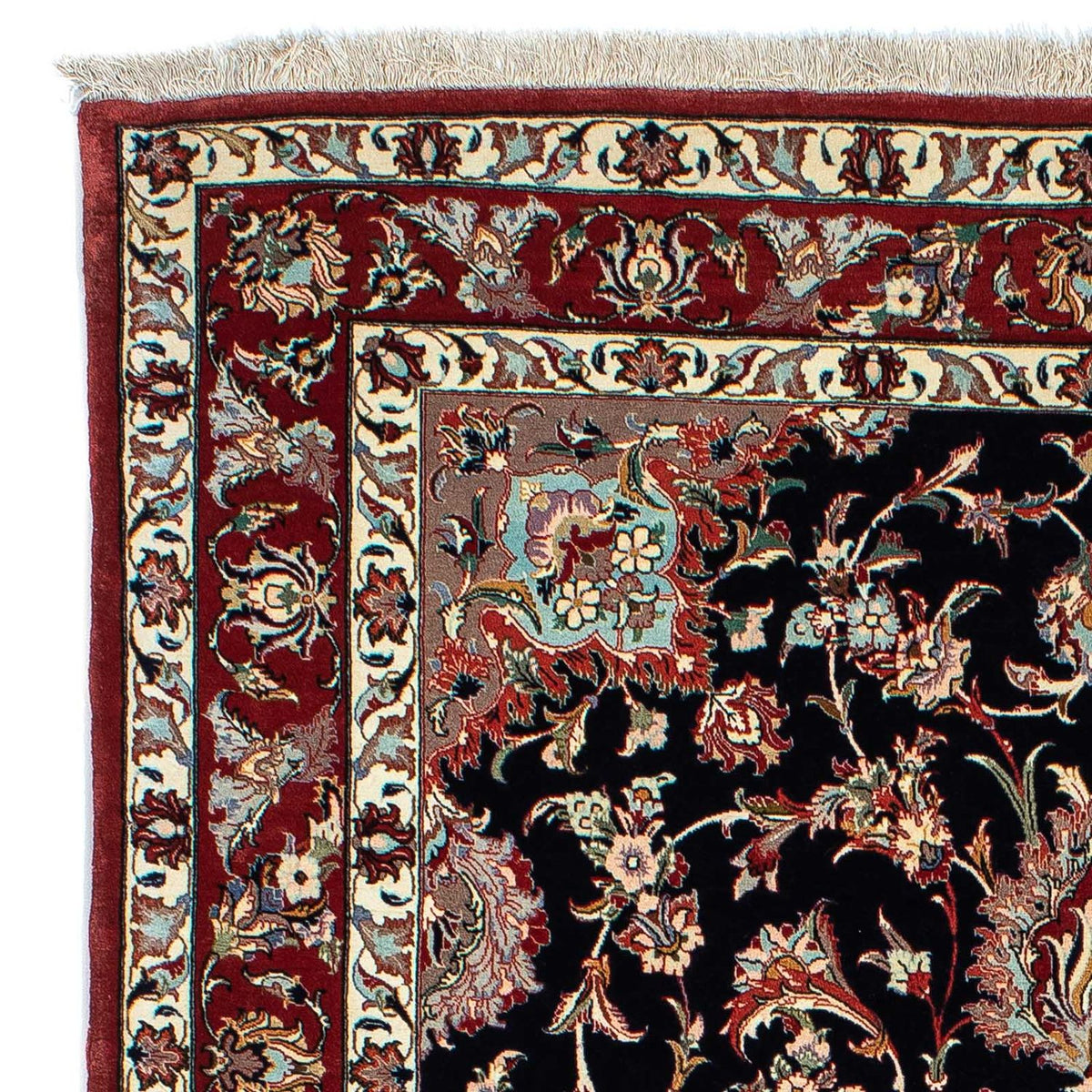 Persisk matta - Ghom - 201 x 138 cm - mörkblå