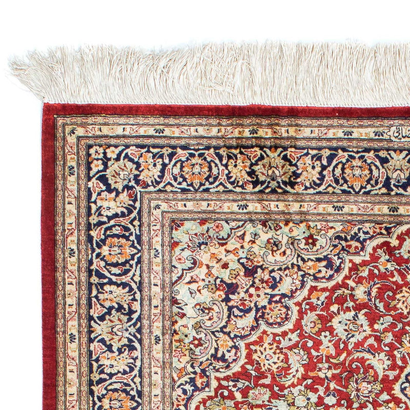 Persisk matta - Ghom - 150 x 100 cm - mörkröd