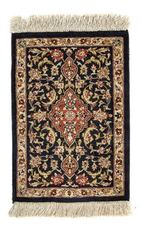 Silk Carpet - Ghom Silk - Premium - 42 x 28 cm - mörkblå