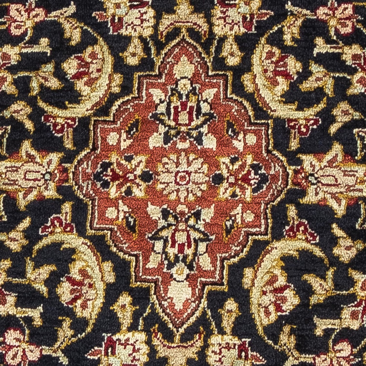 Silk Carpet - Ghom Silk - Premium - 42 x 28 cm - mörkblå