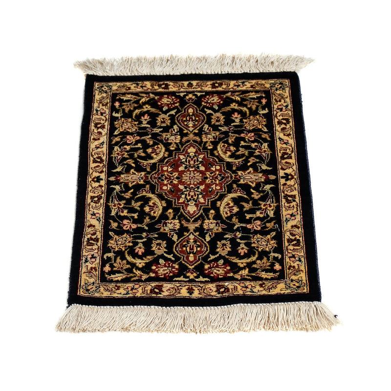 Silk Carpet - Ghom Silk - Premium - 42 x 28 cm - mörkblå