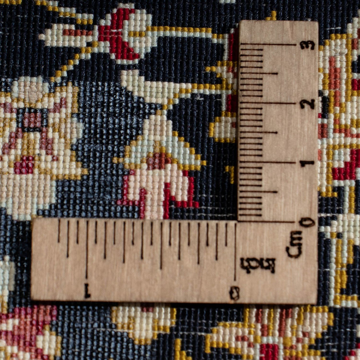 Silk Carpet - Ghom Silk - Premium - 42 x 28 cm - mörkblå