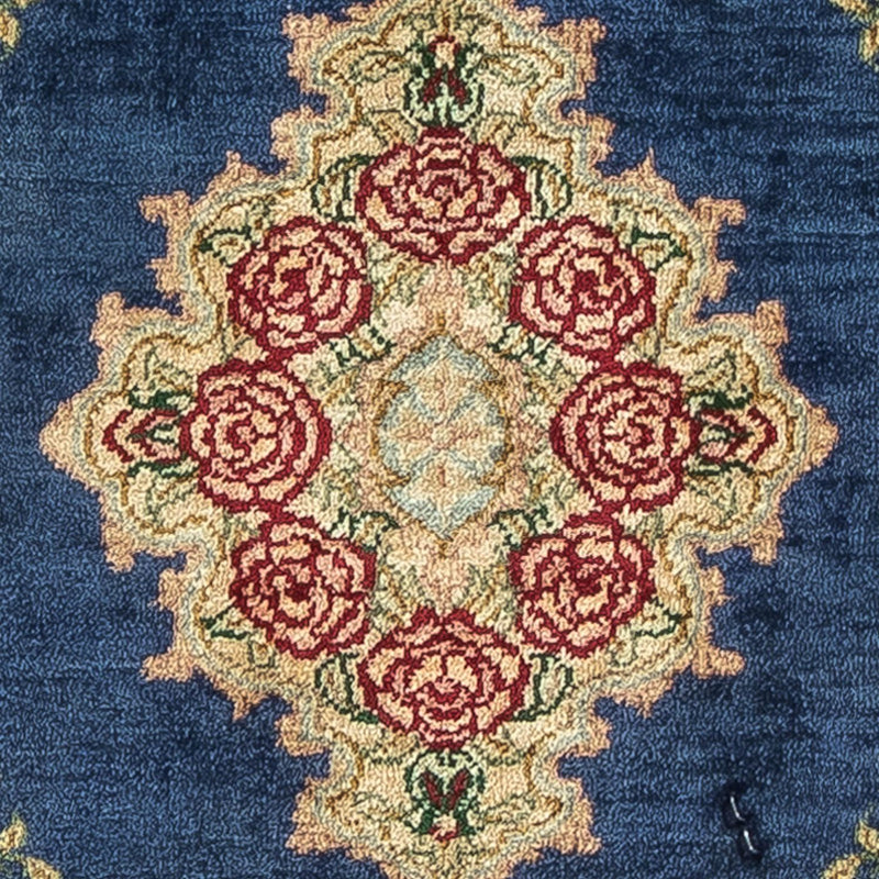 Silk Carpet - Ghom Silk - Premium - 39 x 28 cm - mörkblå