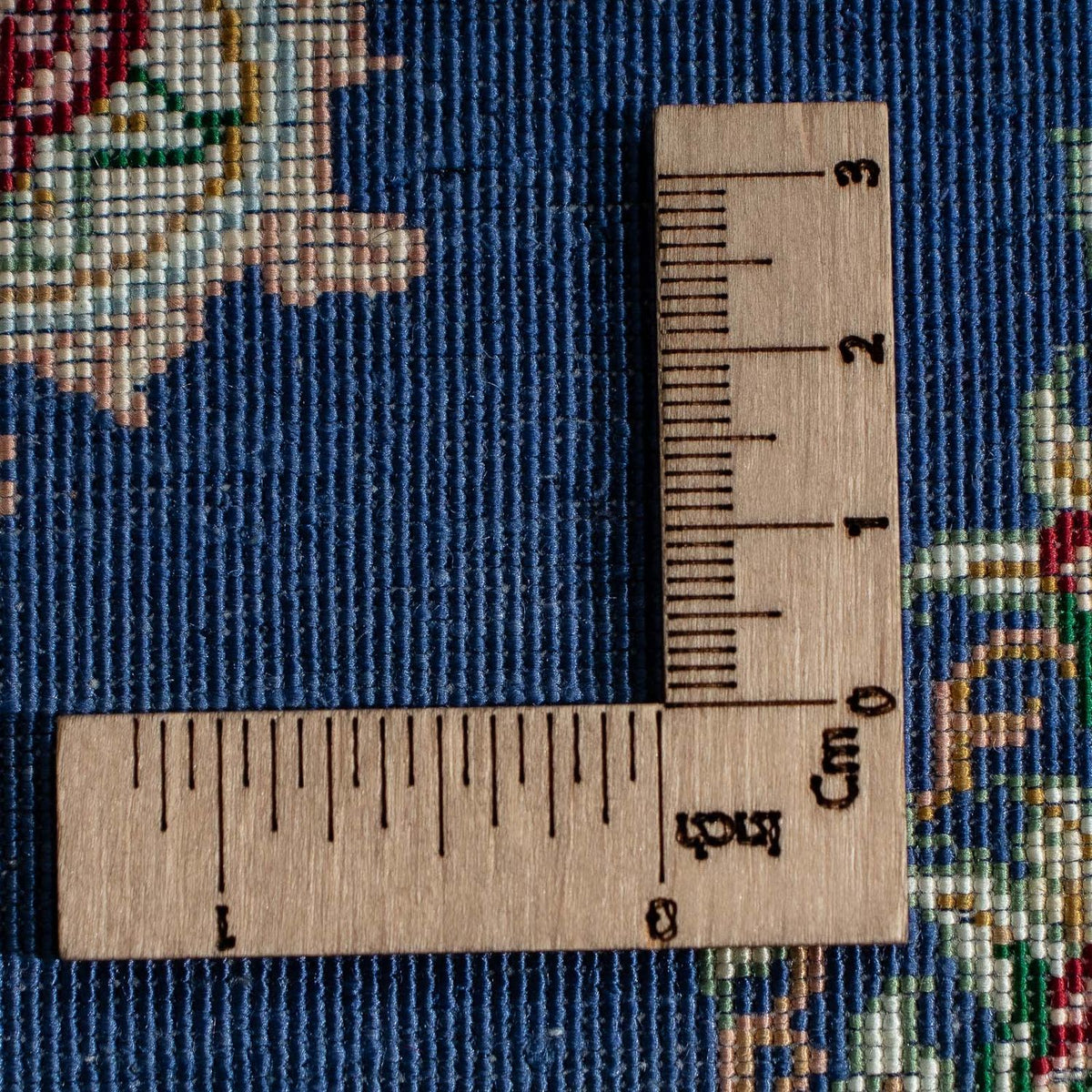 Silk Carpet - Ghom Silk - Premium - 39 x 28 cm - mörkblå