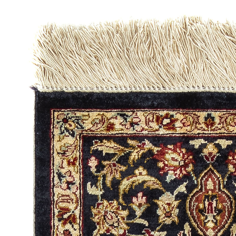 Silk Carpet - Ghom Silk - Premium - 41 x 28 cm - mörkblå